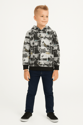 Boys’ Skateboard Print Hoodie – Street Style Graphic - Smgarment's